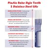 Teasing Comb With Metal Lifts - 6” Plastic Teaser Rake and Stainless Steel Lifting Prongs – Heat and Chemical Resistant – Wig and Hair Styling Tools by Adolfo Design