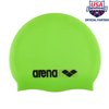 Arena Classic Unisex Soft Silicone Swim Cap for Women and Men, Intensive Training and Racing Comfortable Non-Slip Long Hair Swimming Hat, Acid Lime/Silver