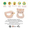 Mentari Toys - Bird &/and Kitten Teethers - 2pc Wooden Teething Toys for Babies - Natural Wood Animal Teething Ring, Chew Toy - Soothes Sore Gums - Develops Hand-Eye Coordination - Age 4m+