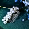 White Wedding Pearl Hair Comb Bridal Headpiece Bridesmaid Princess Hairpin Hair Clip Suitable for Women's Hair Accessories HP641 (Sliver)