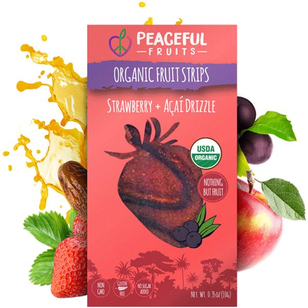 Peaceful Fruits 100% Fruit Strips (Strawberry, 5 count)
