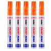 Orange Paint Markers, 5 Pack Oil-Based Waterproof Quick Dry Permanent Paint Pen Set for Rocks Painting, Wood, Fabric, Plastic, Canvas, Glass, Mugs, Metal, Tire, Stone, DIY Craft