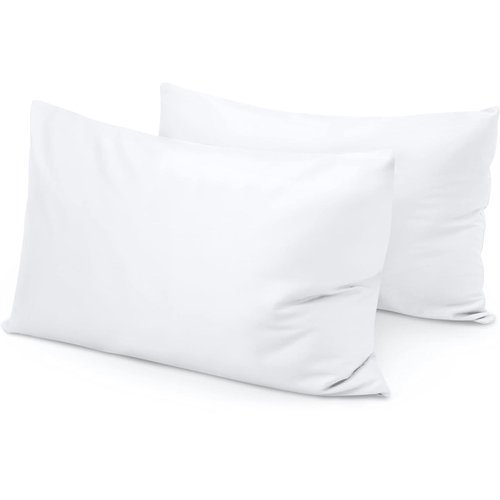 Travel Pillow Case 12x16 Size Set of 2 Envelope Closure Toddler Pillowcase 600 Thread Count 100% Soft Egyptian Cotton Travel Pillow Covers 12 x 16, White Solid