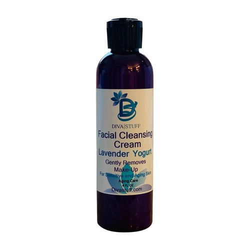 Lavender Yogurt Facial Cleansing Cream For Sensitive/Aging Skin, Gently Removes Make Up, 4oz