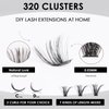 DIY Lash Extensions Kit 320pcs Individual Lashes Clusters 60D 80D D Curl Eyelash Extension Kit with Applicator and Lash Bond&Seal,Clusters Lash Glue Remover For False Eyelash Mix 10-16mm (60D+80D KIT)