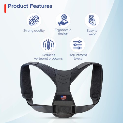 Posture Corrector for Men and Women | Upper Back Brace for Clavicle Support & Providing Pain Relief to Neck & Back | Promote better Posture | Adjustable |Universal Size Fits Most