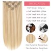 Clip in Hair Extensions 100% Remy Human Hair New Technology PU Weft Seamless Hair Extensions Natural Straight Light Golden Brown Mixed With Platinum Blonde Piano #12/60A 14inch 110gram 7pcs