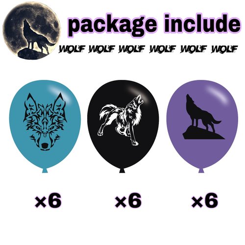 Wolf Party DecorationWolf Party Theme Banners Latex Balloons Cupcake Toppers for Children and Adults Birthday Party Decorations