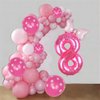 Kwuz 40 Inch Pink Number 8 Balloon with Mini Bow Balloon for Girls 8th Birthday Decorations, Pink Girl Princess Western Cowgirl Theme Birthday Party Balloons Decorations Supplies Favors