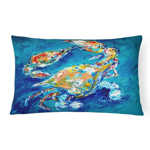 Caroline's Treasures MW1153PW1216 by Chance Crab Canvas Fabric Decorative Pillow Machine Washable, Indoor Outdoor Decorative Pillow for Couch, Bed or Patio, 12HX16W