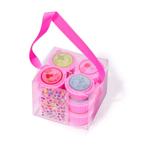 Mebtmel 12 Pcs Cupcake Lip Gloss for Girls Party Favors Lip Balm Set Assorted Fruity Favors Cute Cupcake Designs Birthday Gift