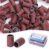 GazePlus 100 Pcs Sanding Bands for Nail Drill with 3/32” Brown Disposable Sanding Band 240 Fine Grit Nail Sanding Bands for Nail Drill Set Acrylic Nails Gel Manicure & Pedicure