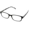 Foster Grant Women's Adalia Round Reading Glasses, Black/Transparent, 59 mm, 1.25