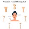 Pumwoy 7-in-1 Wooden Facial Massage Tool Set,Face Sculpting Tool Skin Care Facial Muscle Relieving,Sculpt Jawline,Roller Tool Maderoterapia Kit for Relieving Fatigue