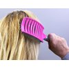 Zabolight Premium Vent Boar Bristle Hair Brush Vented Detangling Oversize Hair Brush for Thick Long Curly Hair, Curved Fast Blow Drying Brush for Women & Men (Pink)
