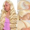 DUGPOB 613 Lace Front Wig Human Hair Body Wave 200 Density Hd Lace Front Glueless Wigs Human Hair Pre Plucked Blonde Wigs for Women 24 Inch
