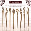 8 Pieces Wooden Hair Sticks Japanese Hair Chopstick for Women Bun Maker, Chinese Chopstick Hair Pins for Women Long Hair Handmade Chignon Maker Hair Accessories (Classic Pattern)