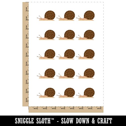 Snail On the Move Solid Temporary Tattoo Water Resistant Fake Body Art Set Collection - 15 2" Tattoos (1 Sheet)