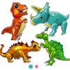 Giant 3D Dinosaur Balloon for Birthday Party Decorations, Cute Self Standing Dino Balloons, Aluminium Foil Balloons for Kids Adults Birthday Party Supplies Decor (4pack Dino Boy)