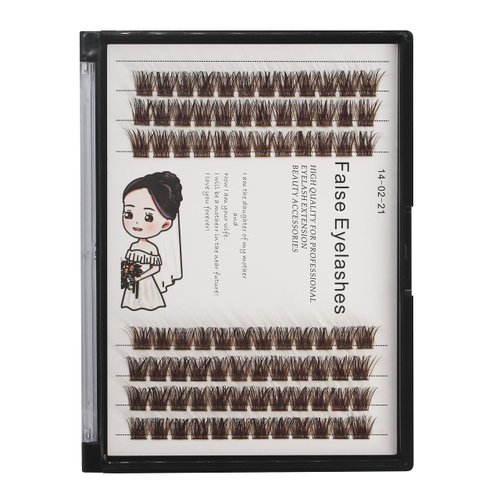 Bodermincer 84 Clusters/box Brown Cluster Wide Cluster Eyelashes Thick Individual Eyelash Extension Eyelashes Bunches DIY Home Eyelash Extension Professional Makeup False Eyelashes (18MM)