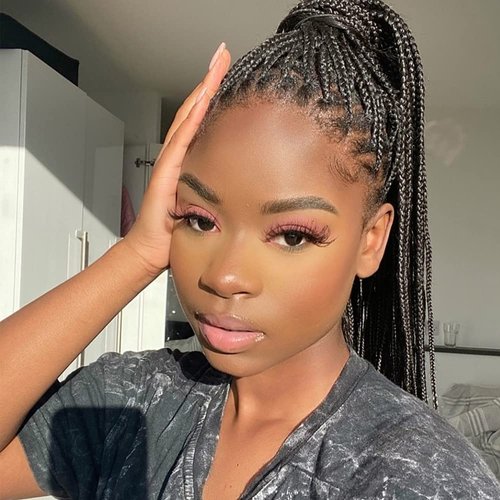 Kalisa Braid Wigs for Black Women Handmade Black Braided Lace Front Wigs High Density Synthetic Wigs Twist Braids Wigs with Baby Hair Lace Wig Heat Resistant Hair Braided Wigs