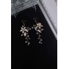 Denifery Handmade Earrings Flower Chandelier Earrings Bridal Earrings Flower Leaf Earrings Pearl Wedding Dangle Earrings Statement Rhinestone Earrings Jewelry for Wedding Party Daily Wear (Style 2)