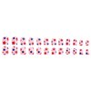 4th of July Press on Nails Short Square Petite Fake Nails Pink Full Cover False Nails with Red Blue Star Designs Glossy Glue on Nails Acrylic Nails Manicure Artificial Nails for Women Girls 24Pcs