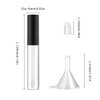 GTHER 10ML Lip Gloss Tubes Empty, Empty Lip Gloss Containers, Clear Refillable Lip Balm Bottles with Rubber Inserts and Funnel for Lip Samples Set of 10 (Matte Black + Transparent)
