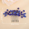 BERYUAN Dainty Teardrop Rhinestone Crystal Wedding Hair Comb Handmade Hair Side Comb Women Girls Wedding Headpiece Silver Gold Wedding Hair Accessories for Brides Bridesmaid (blue)