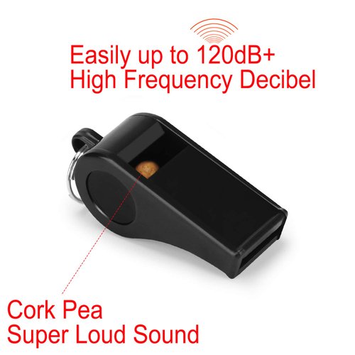 Fya Whistle, Plastic Whistle with Lanyard, Loud Clear Black Whistles Bulk Great for Coaches, Referees, and Officials