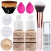 PHOERA Foundation, Full Coverage Foundation, PHOERA Primer, PHOERA Powder, PHOERA Makeup Set, Kabuki Makeup Brushes Foundation Brush Powder Brush,2 Pcs Makeup Sponge (2 PCS 102- Nude)