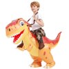 COMIN Inflatable Dinosaur Costume Kids, Ride on Funny Boys Girls Dinosaur Blow Up Orange Dino Costume for Halloween Party 7-10Y