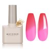 MAYCHAO 15ML Color Changing Gel Nail Polish 1Pc Coral Red-Pink Temperature Change Gel Polish Soak Off Nail Polish Nail Art Manicure Salon DIY Gifts at Home, 0.5 OZ