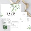 50 RSVP Postcards, Rsvp Cards for Wedding, Bridal Shower, Baby Shower, Greenery RSVP Response Cards, 4 x 6 Inches.