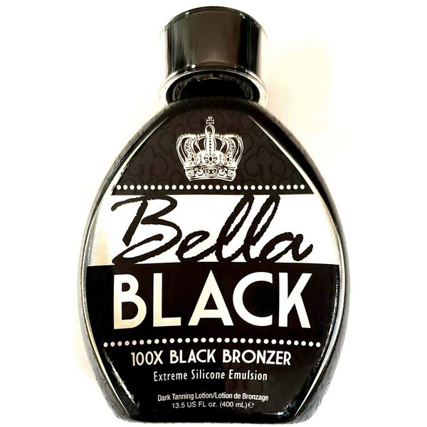 Bella Black 100X Bronzer Tanning Lotion – Premium Tanning Bed Lotion with Extreme Silicone Emulsion and Banana Fruit Extract – Instant Results – Dark Tanning Lotion for Indoor Tanning Beds - 13.5oz