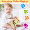 Espamig Busy Board Toddler Montessori Toys Led Light Switch Busy Board Autism Sensory Toys for Busy Toddlers Sensory Wall Panel Fidget Board Wooden Toys for Toddlers 1-3 (Pluggable Wire Busy Board)