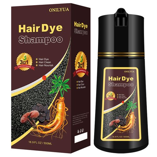 Hair Dye Shampoo, Hair Color Shampoo, 16.9 Fl Oz Shampoo Hair Dye, Hair Dye Shampoo 3 in 1, Shampoo Para Canas, Professional & Safe, Suitable Home and Salon Use (Dark Wine Red)