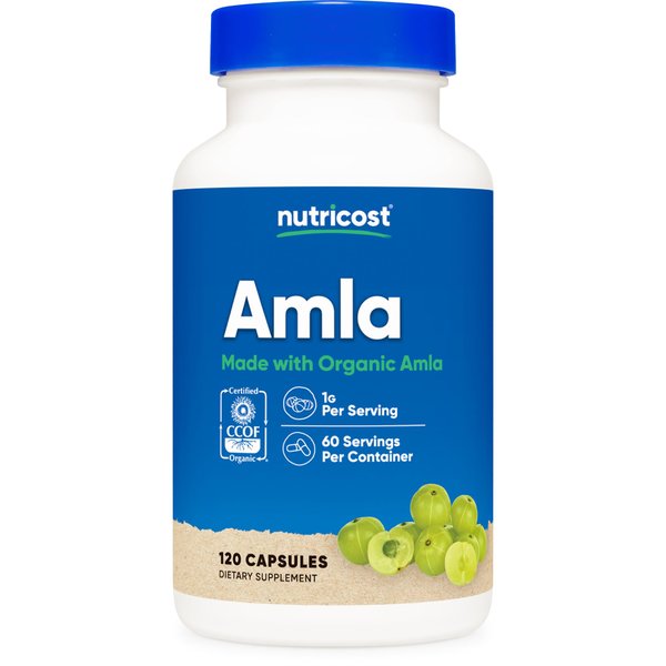 Nutricost Amla 1000mg, 120 Vegetarian Capsules - CCOF Certified Made with Organic, Non-GMO, Gluten Free, 60 Servings