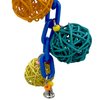 Mandarin Bird Toys 1141 Vine Chain Chewer - Handcrafted bird cage toy, Colorful climbable plastic chain, Chewy colorful vine balls, Small metal bell, Fun for small pet birds Budgie Cockatiel Parrotlet
