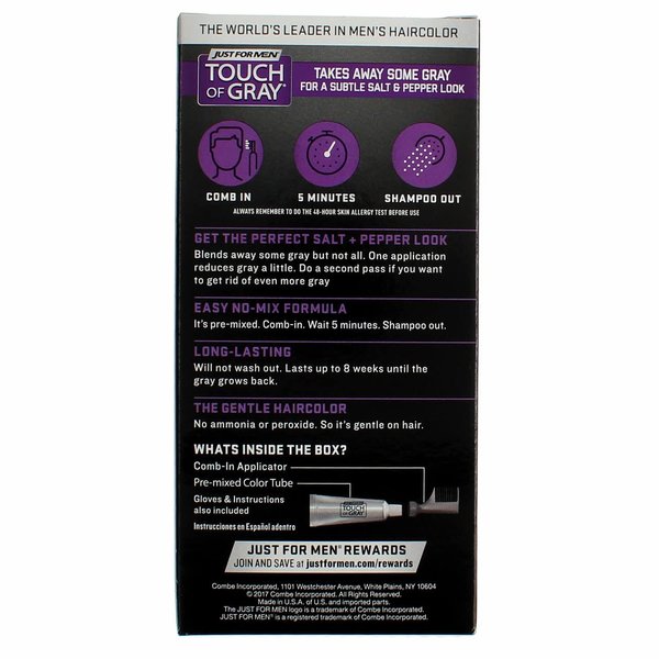 JUST FOR MEN Touch of Gray Hair Treatment T-45 Dark Brown, 1 Each (Pack of 4)