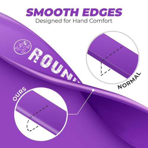 Rubberbanditz Rounded Edge Resistance Band | Compact and Light Weight Exercise Bands | Suitable for All Fitness Levels Users| Travel Friendly Resistance Bands for Working Out (Purple)