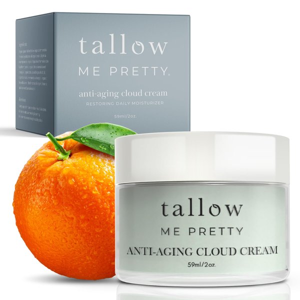 Tallow Me Pretty Anti-Aging Cloud Cream, Powerful Anti Aging Face Cream for Women, Minimizes Visible Aging, Improves Overall Texture & Boosts Skin Elasticity, Powered by Essential Fatty Acids, 2 Oz
