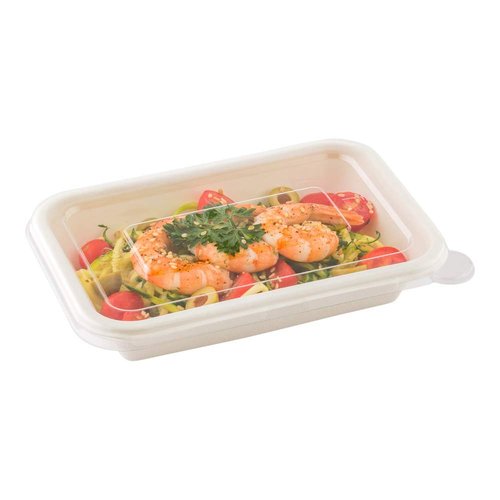 Restaurantware LIDS ONLY: Pulp Tek Clear Plastic Flat Lids, Fits 12/16 Ounce Bagasse Containers - 100 Lids For Compostable Take Out Trays - BPA Free, Built-In Tab, Containers Sold Separately