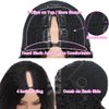 V Part Wig Human Hair Kinky Straight Human Hair Wigs for Black Women 150% Density Yaki V Part Wig Human Hair Upgrade U Part Glueless Full Head Clip In Half Wig V Shape Wigs Yaki Straight Human Hair Wig 18 inch