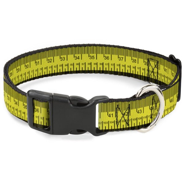 Buckle-Down 9-15" Measuring Tape Inches + Centimeters Plastic Clip Collar, Small