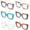 Kingdder 6 Pack Oversized Blue Light Glasses for Women Square Blue Light Blocking Glasses Stylish Computer Reading Eyeglasses (Elegant Colors)