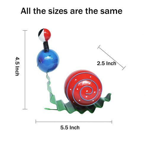 Cruis Cuka Metal Yard Art Cute Snails Garden Decor for Outside Lawn Ornaments Patio Outdoor Decorations - Set of 4(Yellow,Orange,Green,Red)