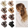 Cobinaan Medium Matte Rectangle Claw Hair Clips for Women Girls, 2 x 1 x 1.8 inch, 8pcs Warm Color, Nonslip Hair Jaw Clips for Thin/Medium Thick Hair