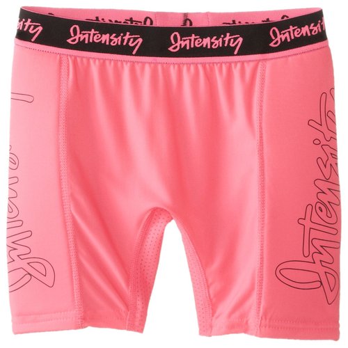 Intensity Girl's Low Rise Slider Softball Shorts, Medium, Neon Pink Black
