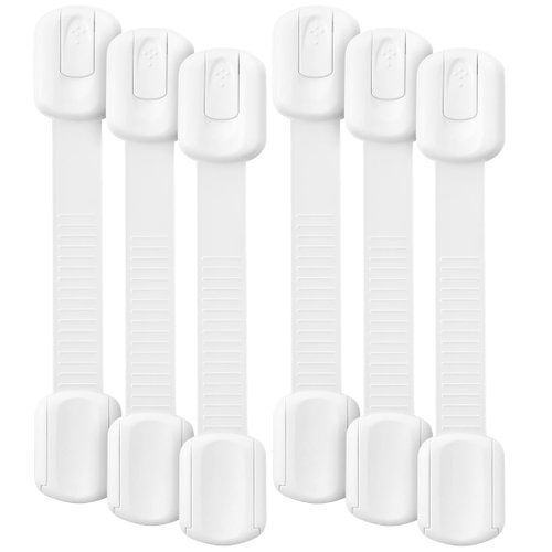 Bates- Child Safety Strap Locks, 6 Pack, Child Proof Cabinet Latches, Child Safety Cabinet Locks, Drawer Locks Baby Proofing, Baby Cabinet Safety Latches, Baby Proof Cabinet Locks